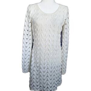 Free People Wild Thing Zig Zag Crochet Dress White Large